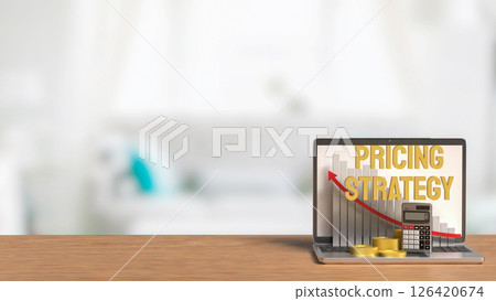 The Pricing Strategy on notebook for marketing concept 3d Rendering. The Pricing Strategy on notebook for marketing concept 3d Rendering. 126420674