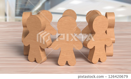 The Wood Human for Team concept 3d Rendering. 126420679