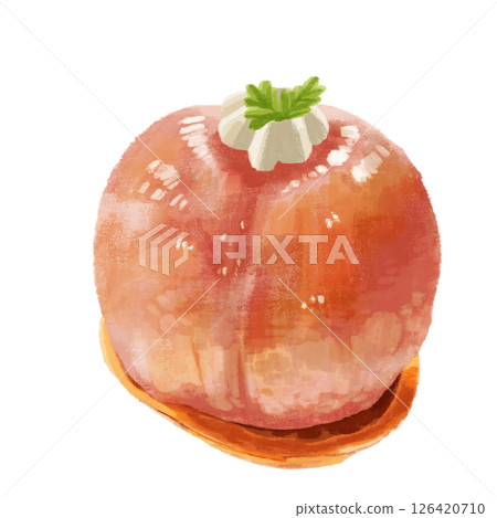 水彩畫的桃子塔 水彩畫的桃子塔 126420710