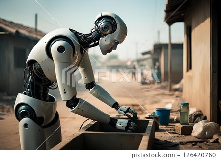 Robots working in poor areas 126420760