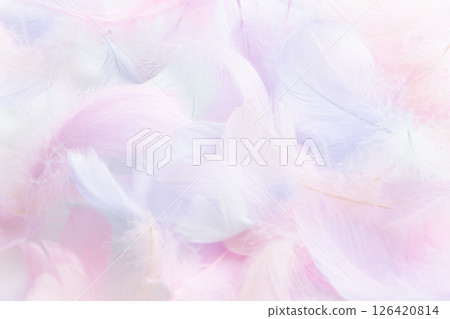 蓬鬆的羽毛柔和色彩背景材料 126420814