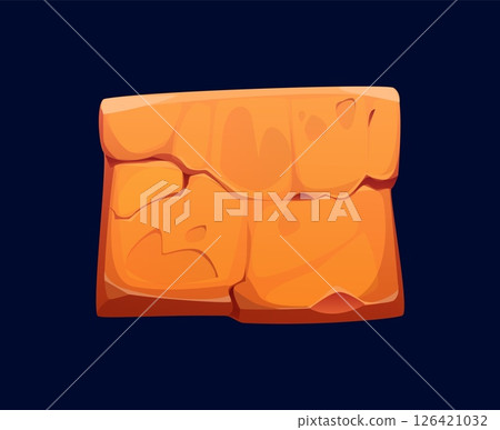 Ancient Egypt game sandstone tablet game icon, Egyptian treasure asset. Cartoon vector old, textured, square stone plate with cracks for adventure, archaeology or mythology themed games Ancient Egypt game sandstone tablet game icon, Egyptian treasure asset. Cartoon vector old, textured, square stone plate with cracks for adventure, archaeology or mythology themed games 126421032