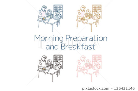Morning preparation for school and breakfast 126421146