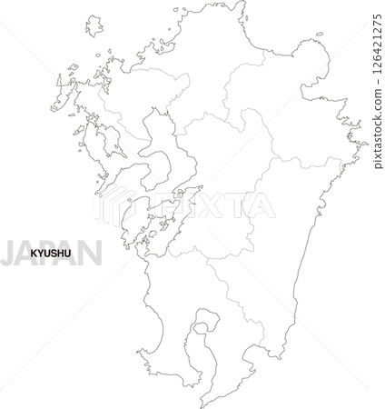 九州空白地圖（含縣界） 126421275