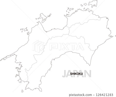 四國空白地圖(含縣界) 四國空白地圖(含縣界) 126421283