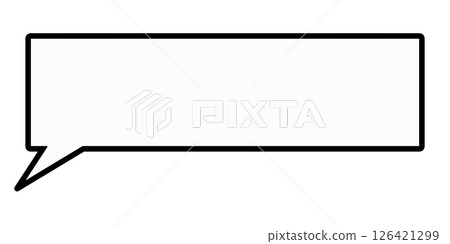 Simple horizontal speech bubble 6 (black and white) 126421299