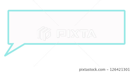 Simple horizontal speech bubble 6 (light blue/white) 126421301