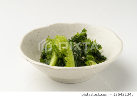 Freshly Pickled Wasabi Leaves Freshly Pickled Wasabi Leaves 126421343