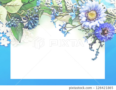 藍色仿真花透明框(藍色) 藍色仿真花透明框(藍色) 126421865