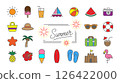 Vivid summer motif icons - Colorful and fun summer materials 126422000