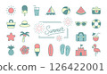 Pastel colored summer motif icons 126422001