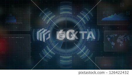 Image of data processing over scope scanning and 6g text 126422432