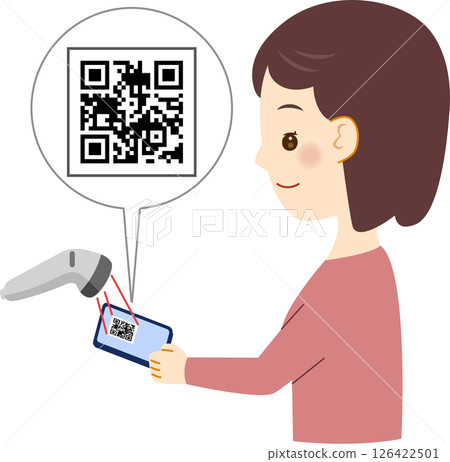 女人做條碼付款 126422501