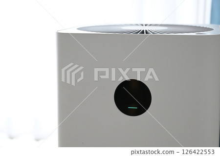 air purifier technology clean dust pm 2.5 in living room inside home for healthy care 126422553
