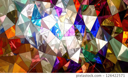 AI Image: Colorful geometric pattern background material AI Image: Colorful geometric pattern background material 126422571