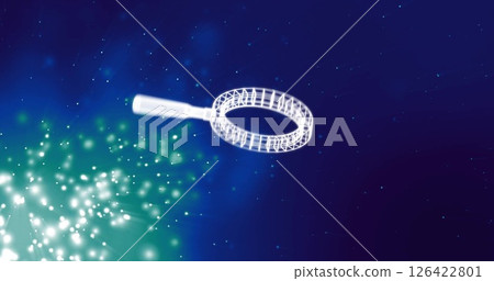 Magnifying glass image over starry night sky background Magnifying glass image over starry night sky background 126422801