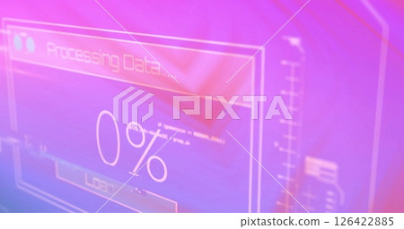 Processing data image with loading bar over pink background Processing data image with loading bar over pink background 126422885