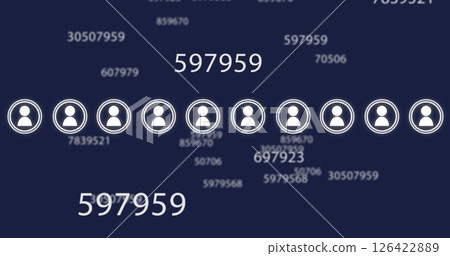 User icons and numbers image over dark blue background User icons and numbers image over dark blue background 126422889