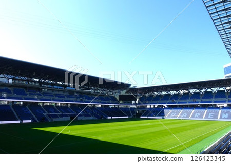 Peace Stadium: A soccer stadium with beautiful grass Peace Stadium: A soccer stadium with beautiful grass 126423345