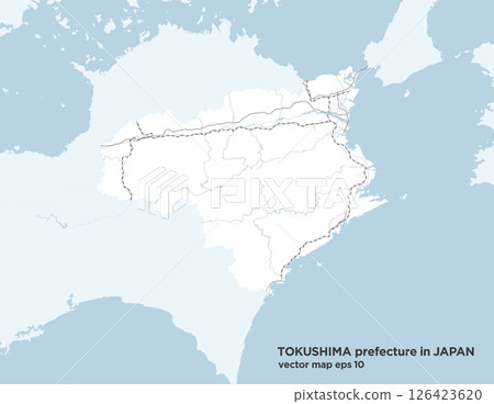 日本德島縣的簡單道路地圖 126423620