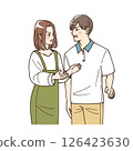 Anime-style illustration of a couple fighting 126423630
