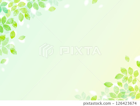 Refreshing illustration material with fresh green leaves dancing 126423674