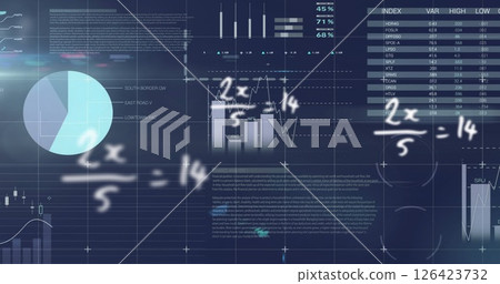 Image of digital data processing over black background 126423732