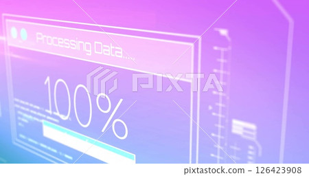 Image of digital data processing and text over pink background Image of digital data processing and text over pink background 126423908