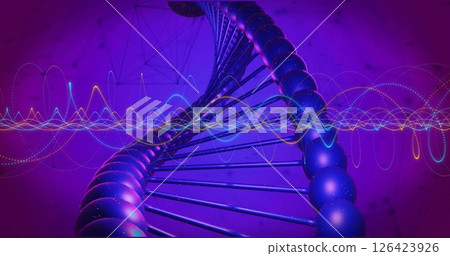 Image of dna strand and data processing 126423926