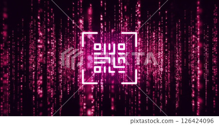 Image of qr code and glowing light trails Image of qr code and glowing light trails 126424096