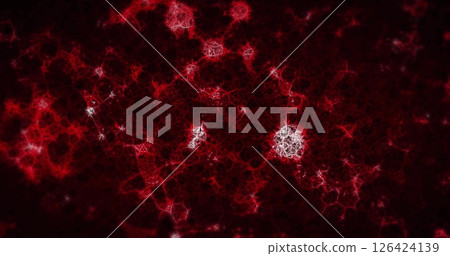 Image of glowing molecules moving on dark background 126424139