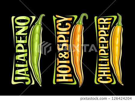 Vector Chili Pepper Set 126424204