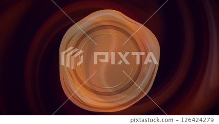 Image of badge and shapes over black background 126424279