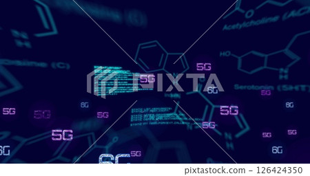 Image of chemical formula and data processing over 6g texts 126424350