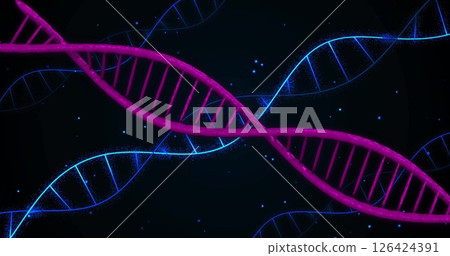 Image of dna strands and data processing Image of dna strands and data processing 126424391