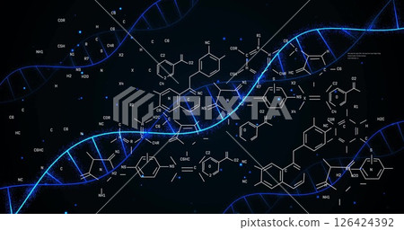 Image of dna strand and data processing 126424392