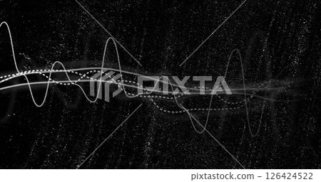 Image of diagrams over black background 126424522