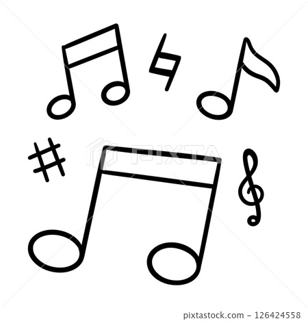 Vector illustration of simple hand-drawn music notes Vector illustration of simple hand-drawn music notes 126424558