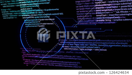 Image of data processing over digital padlock 126424634