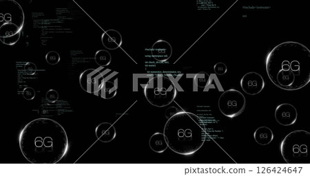 Image of 6g texts over data processing 126424647