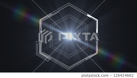 Image of hexagons over light spots Image of hexagons over light spots 126424662