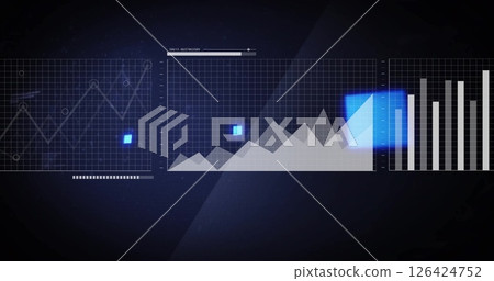Image of data processing over diagrams 126424752