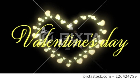 Image of valentine's day text over hearts and user icons Image of valentine's day text over hearts and user icons 126424759