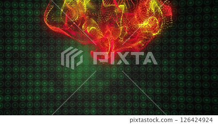 Glowing brain image over green binary code background 126424924
