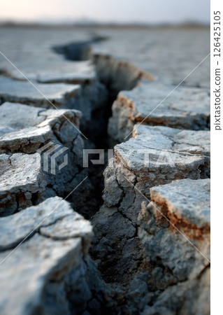 Cracked Earth Texture in Arid Landscape Cracked Earth Texture in Arid Landscape 126425105