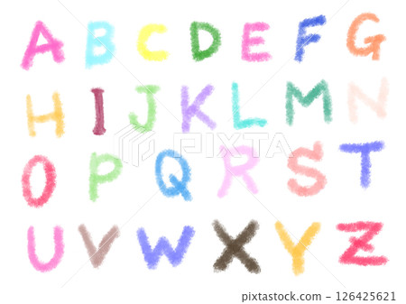 Colorful children's hand-drawn alphabet Colorful children's hand-drawn alphabet 126425621