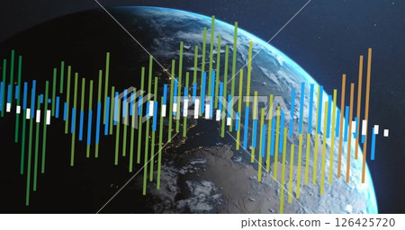 Image of financial data processing over globe Image of financial data processing over globe 126425720