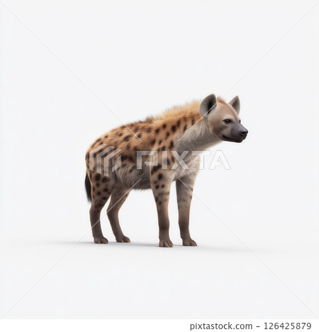 Spotted Hyena Profile on White Background 126425879