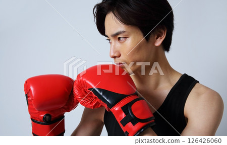 一名男拳擊手的形象 126426060
