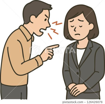 A woman in a suit being scolded by a complainer 126426078